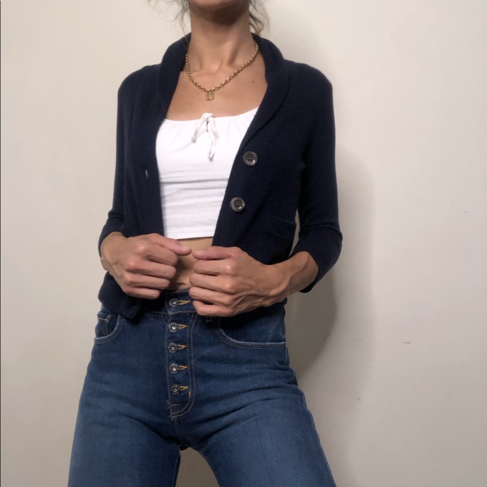 Vintage 90s JCrew navy cardigan